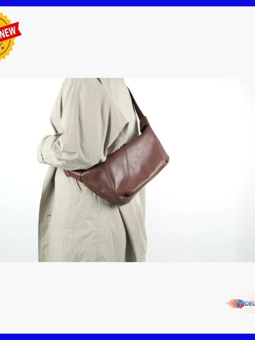 Genuine Leather Hobo Crossbody Bag, Adjustable Strap, Spacious Satchel Purse